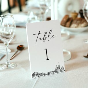 Carte Skyline Numéro de table 3.5x5 de Washington 