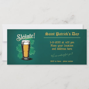 Carte Slàinte ! Saint Patrick's Day Pint of Beer on Gree