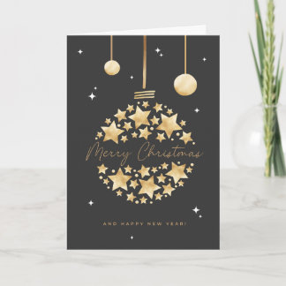 Carte Slate & Gold Merry Christmas &A Happy New Year" 