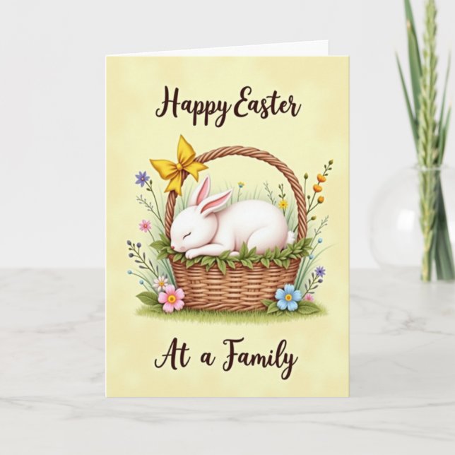 Carte Sleeping Bunny Floral Basket Card (Devant)