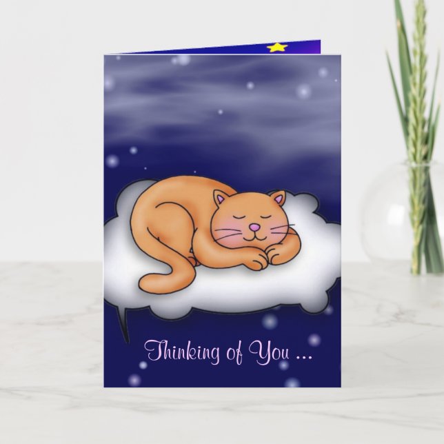Carte Sleeping Kitty - Pensez à vous (Devant)