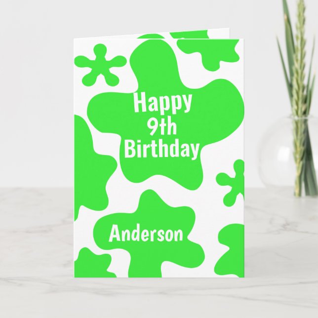 Carte Slime vert 9e anniversaire (Devant)