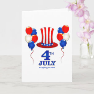 Carte SlipperyJoe's fête d'indépendance du 4 juillet cla