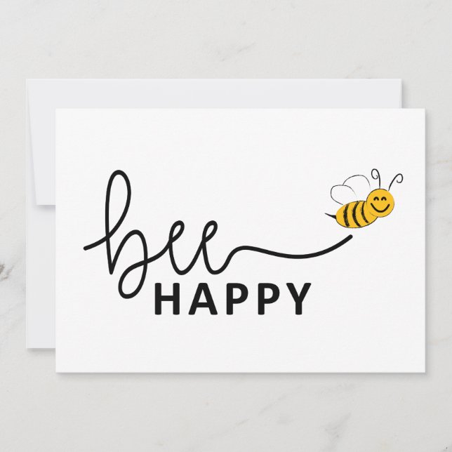 Carte Slogan bee happy, ne vous inquiétez pas. Sois cont (Devant)