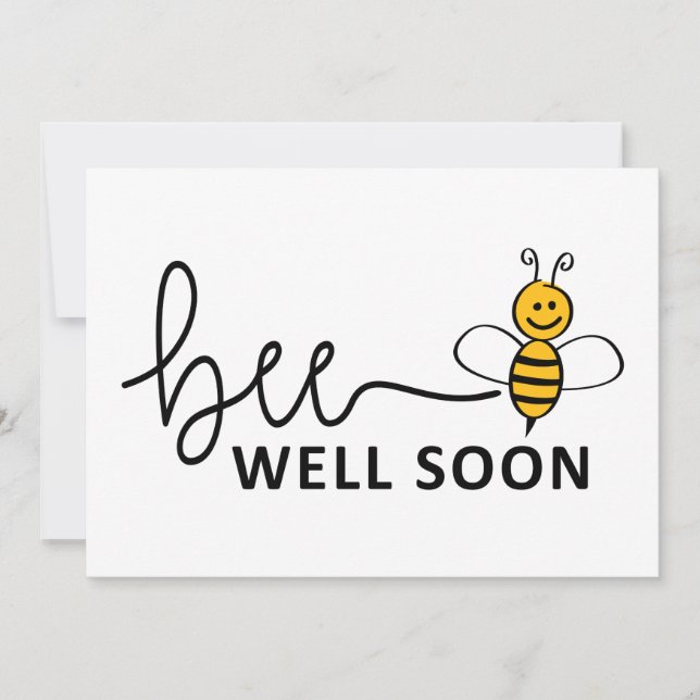 Carte Slogan Bee well. Bonne chance! (Devant)