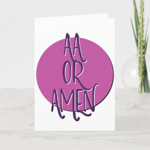 Carte Slogan de récupération AA ou Amen pour l'anniversa