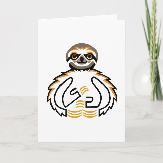 Carte SLOTH à trois doigts - Graphique animal en voie de (Devant)