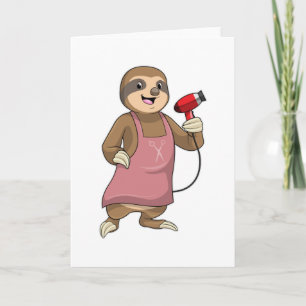 Carte Sloth as Hair stylist avec Sèche-cheveux