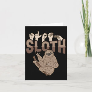 Carte Sloth Asl Gesture main sourde perte d'audition sen