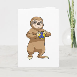 Carte Sloth comme joueur de handball avec Handball