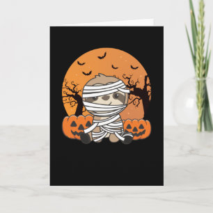 Carte Sloth Mummy Citrouille Sloths Halloween heureux