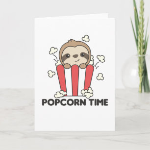 Carte Sloth Popcorn Time Animaux Amusants En Restauratio