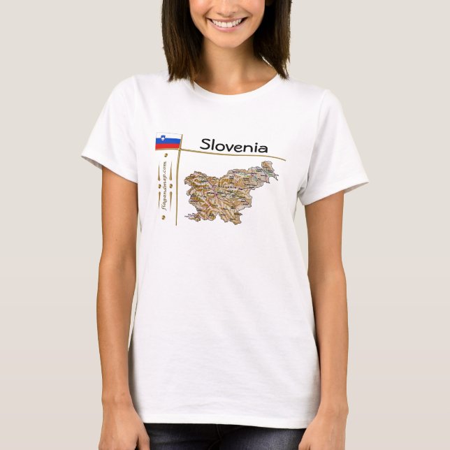 Carte Slovénie + Indicateur + Titre T-shirt (Devant)