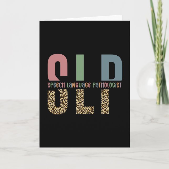 Carte SLP papier guépard orthophoniste cadeau (Devant)