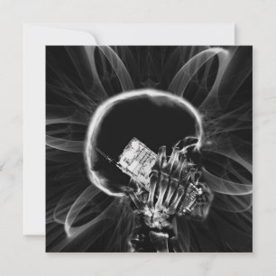Carte Smartphone Fleur Fractale à rayons X - B&W