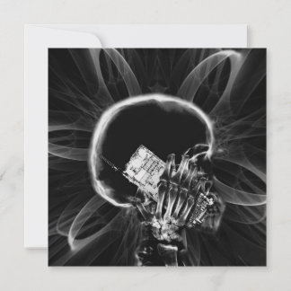 Carte Smartphone Fleur Fractale à rayons X - B&W