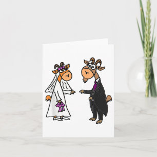 Carte Smiletodaytees Goat Bride Et Groom Mariage _1