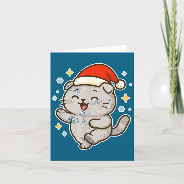 Carte Smiling Santa Cat Holiday Cheer  (Devant)