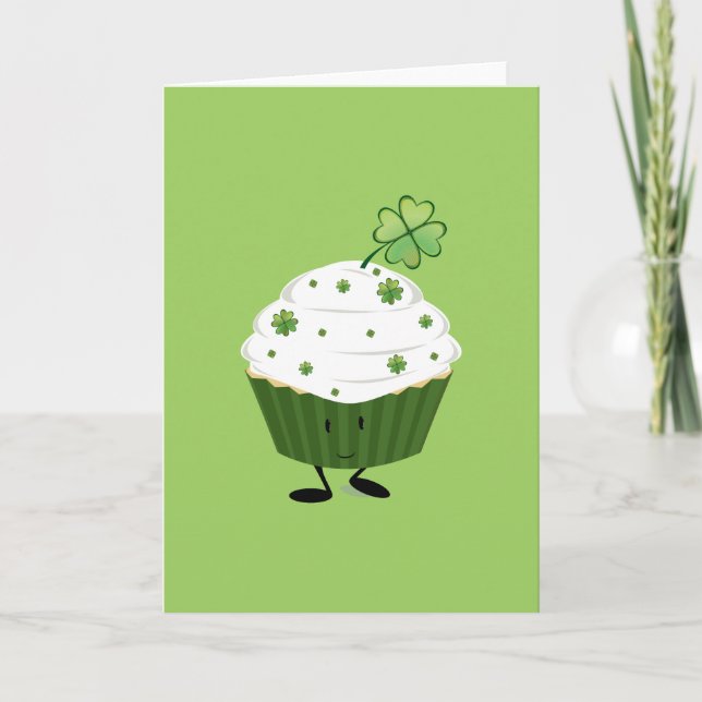 Carte Smiling St. Patrick's day cupcake (Devant)