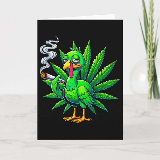 Carte Smoke Joint Turkey Funny Thanksgiving Tee 1  (Devant)