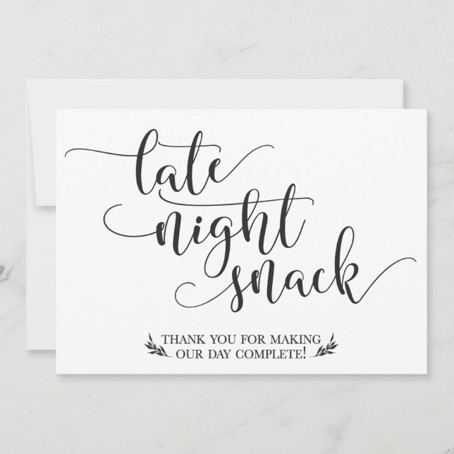 Carte Snacks de fin de nuit Symbole préféré (Devant)