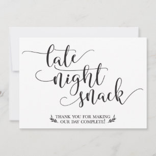 Carte Snacks de fin de nuit Symbole préféré