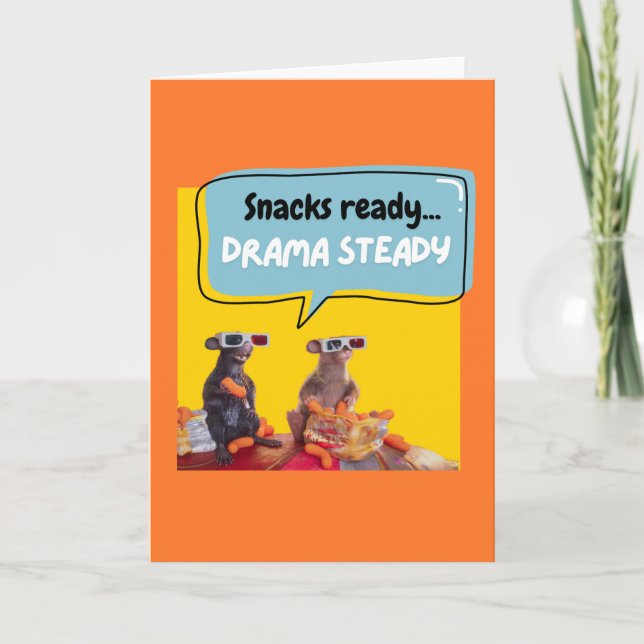 Carte Snacks Ready, Drama Steady (Devant)