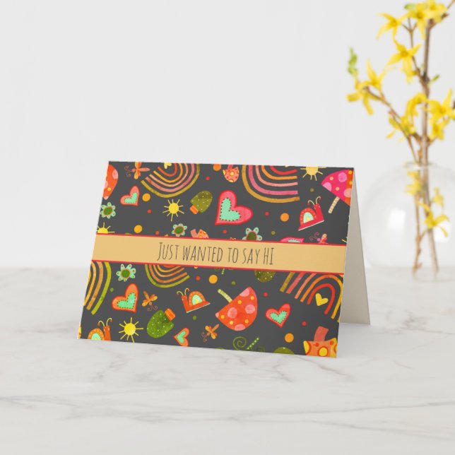 Carte Snail Mail Champignons Rainbow Fun Inspirivity (Fleur jaune)