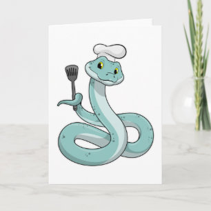Carte Snake as Cook avec Chef casquette