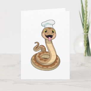 Carte Snake as Cook avec Chef casquette