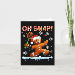 Carte Snap Chrismas pain d'épice cassé Jouer Badminton