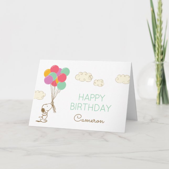 Carte Snoopy et Ballons Anniversaire (Devant)