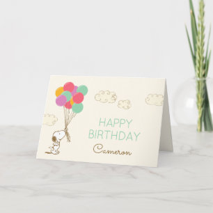 Carte Snoopy et Ballons Anniversaire