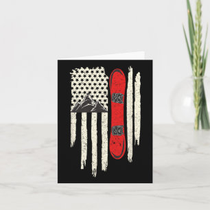 Carte Snowboard American Flag Sports d'hiver Alpine Snow