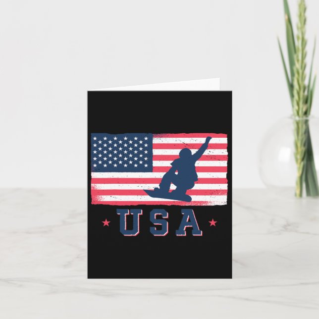 Carte Snowboard Etats-Unis Drapeau Américain Snowboard F (Devant)