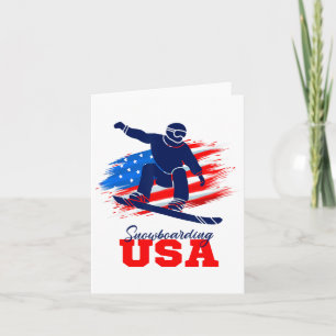 Carte Snowboard États-Unis Équipe américaine Drapeau Sno