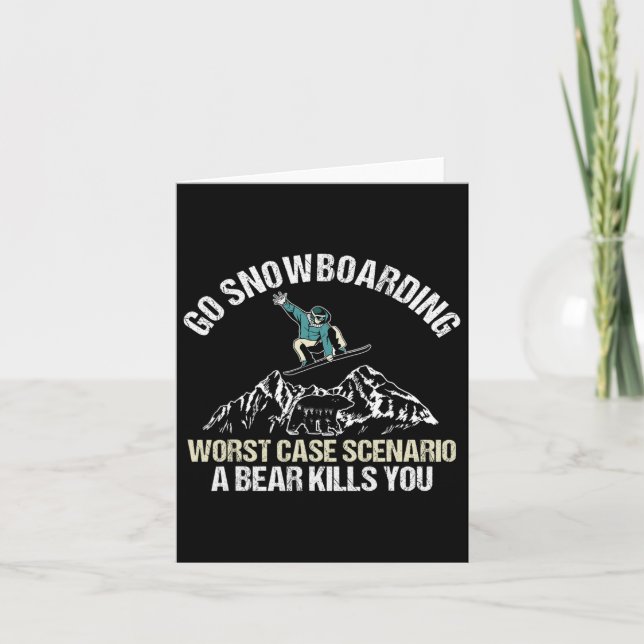 Carte Snowboard Joueur Snowboard Ours Hiver Sport (Devant)