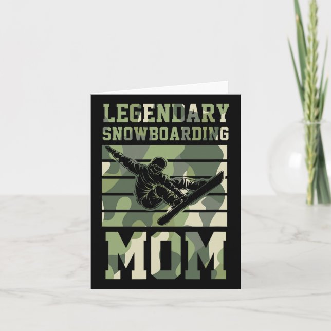 Carte Snowboard légendaire Maman 80s Retro Snowboarder (Devant)