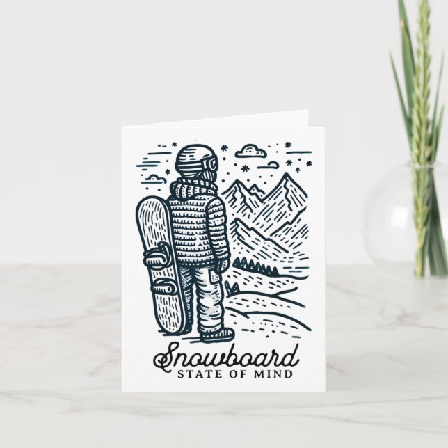 Carte Snowboard minimaliste - Mountain Adventure Snowbo (Devant)