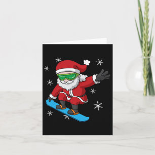 Carte Snowboard Noël Père Noël Snowboard Snowboard Snowb