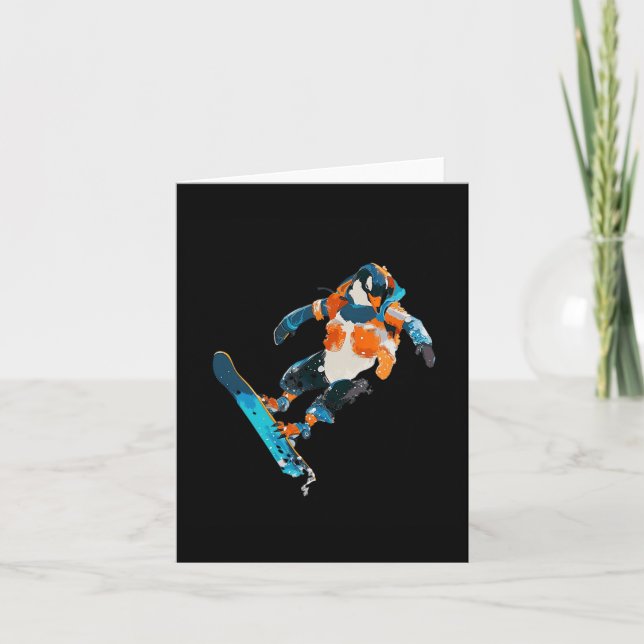 Carte Snowboard Penguin Sports d'hiver (Devant)