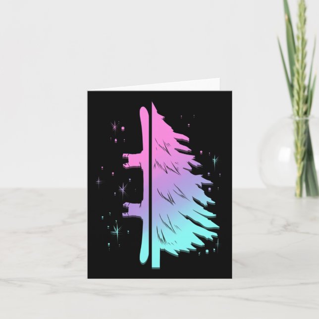 Carte Snowboard Pine Cadeau Pour Vacances D'Hiver Snowbo (Devant)