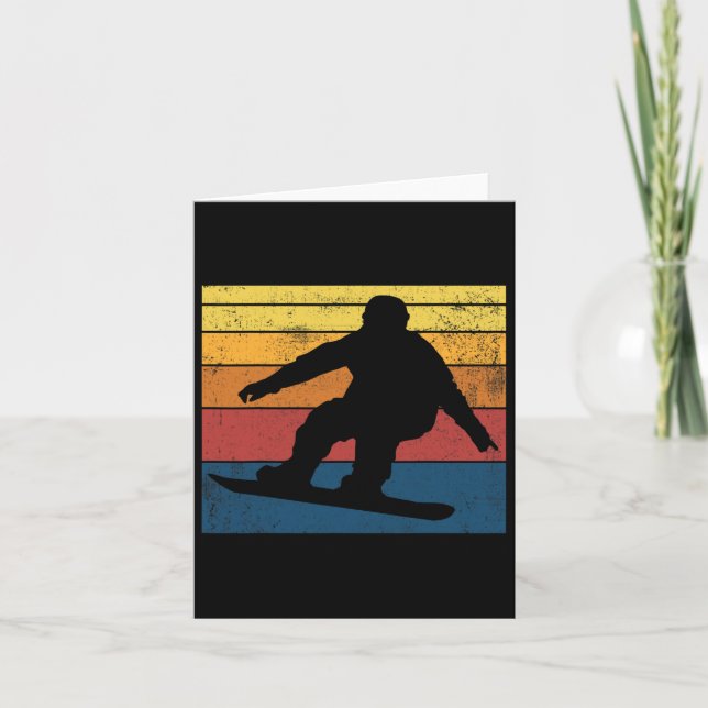 Carte Snowboard Retro Cadeau Vintage (Devant)