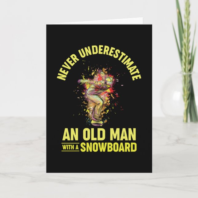 Carte Snowboard Retro Ski Sur Snowboard Snowboarder (Devant)