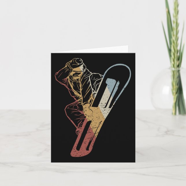 Carte Snowboard Retro Style Vintage (Devant)