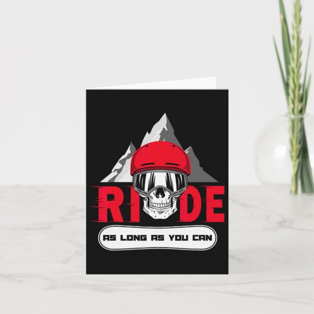 Carte Snowboard Ride Apres Ski amusant Crâne dire cadeau (Devant)