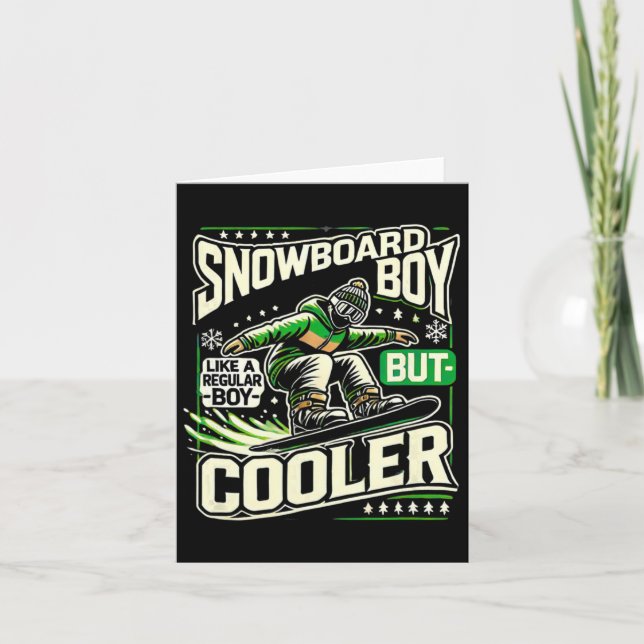 Carte Snowboard Shirt Boys Snowboarder Snowboard Love (Devant)