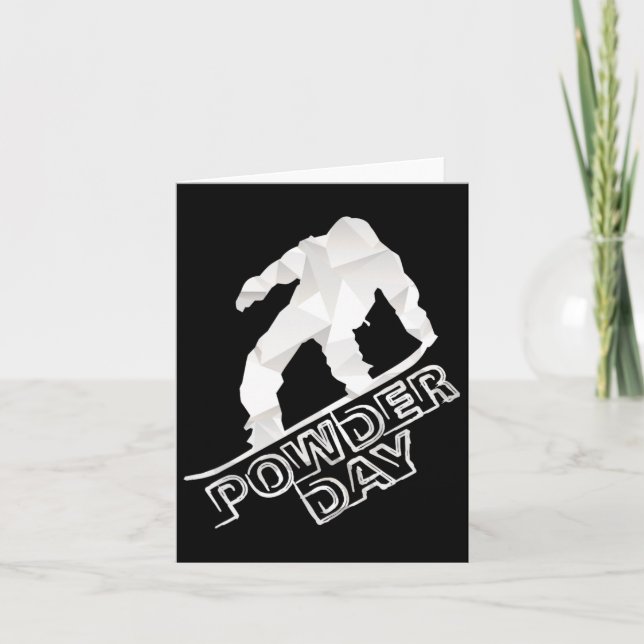 Carte Snowboard Ski Hiver Sports Neige Jour de la Poudre (Devant)