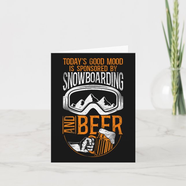 Carte Snowboard Snowboard Bière Vintage (Devant)
