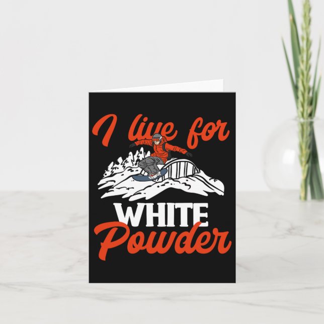Carte Snowboard Snowboard Équipement Je Vis Pour White P (Devant)